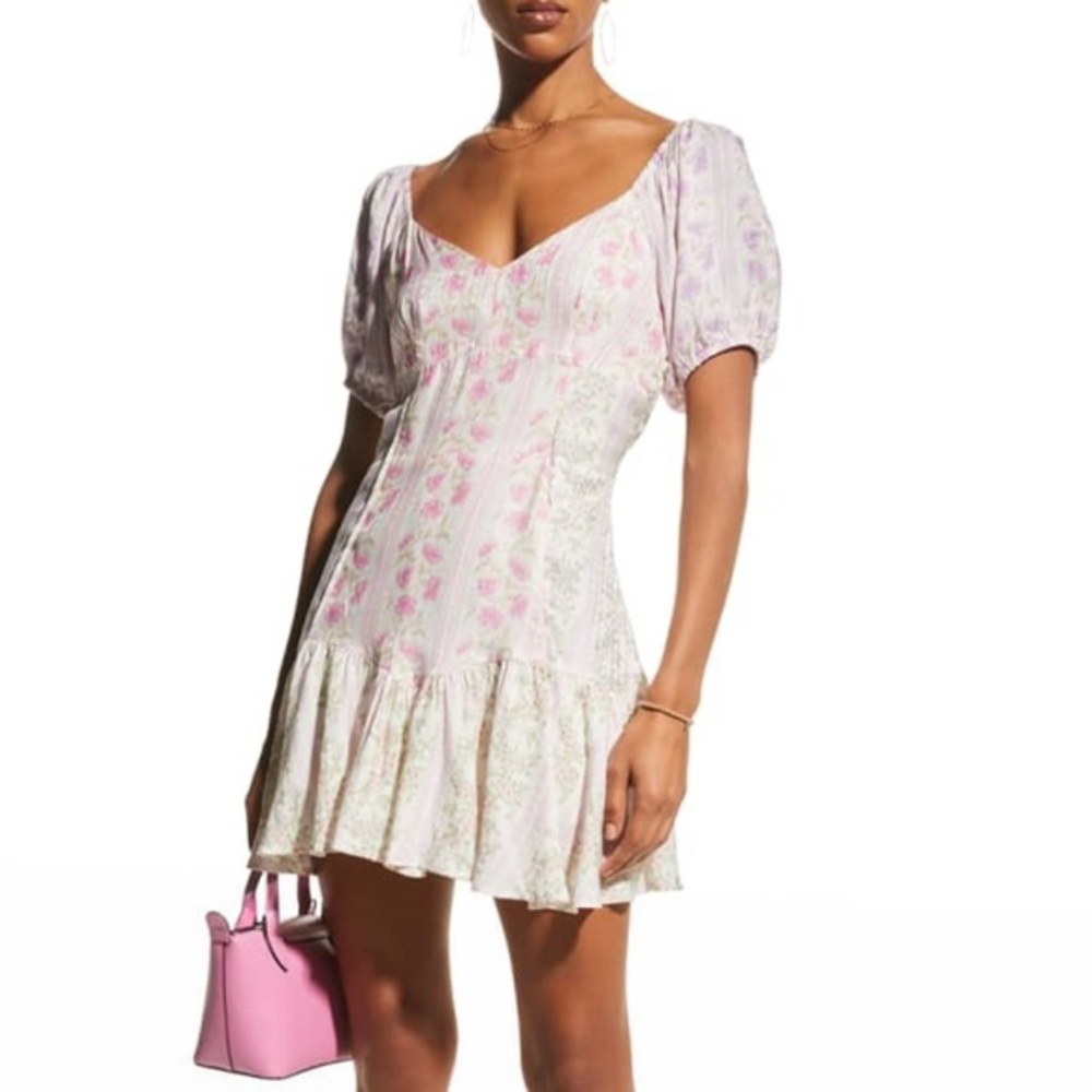 NWT LoveShackFancy Amini Dress in Pastel Clouds | 2 | Preppy Floral Mini Dress